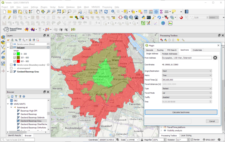 Service Area Analysis with QGIS